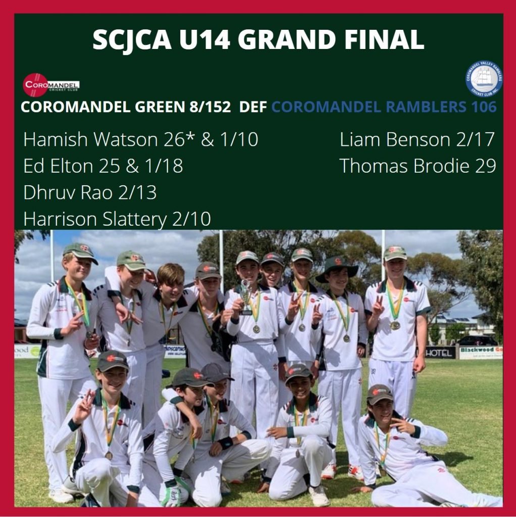South Central Junior Cricket Association Under 14 Grand Final Result